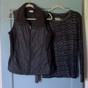 Columbia vest and free shirt